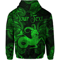 Custom Capricorn Zodiac Polynesian Hoodie Unique Style Green LT8 - Polynesian Pride