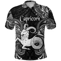 Custom Capricorn Zodiac Polynesian Polo Shirt Unique Style Black LT8 - Polynesian Pride