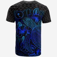 Chuuk T Shirt Chuuk Flag Turtle Hibiscus Blue Kid Style LT9 - Polynesian Pride