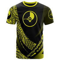 Yap State T Shirt Yellow Polynesian Patterns Sport Style Unisex Black - Polynesian Pride