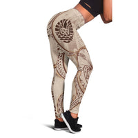 French Polynesia Leggings - Hibiscus Flowers Vintage Style - Polynesian Pride