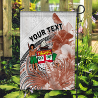 (Custom Personalised) Fiji Tapa Flag White Fijian Masi Be Loved Hibiscus LT13 - Polynesian Pride