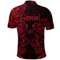 Gemini Zodiac Polynesian Polo Shirt Unique Style Red LT8 - Polynesian Pride