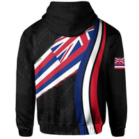 Hawaii Flag Polynesian Hoodie Zip Grey Ten Style - Polynesian Pride