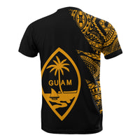 Guam T Shirt Micronesian Pattern Gold Flash Style - Polynesian Pride