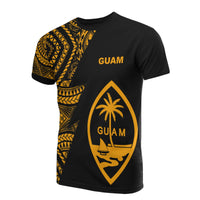 Guam T Shirt Micronesian Pattern Gold Flash Style Unisex Gold - Polynesian Pride
