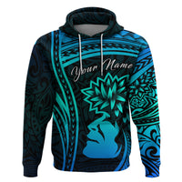 Custom Polynesian Valentine Couple Hoodie I LOVE YOU Hibiscus Style Blue LT13 No Women - Polynesian Pride