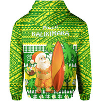 Custom Hawaii Christmas Zip Hoodie Polynesian Mele Kalikimaka Santa Claus LT13 - Polynesian Pride