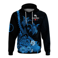 Custom New Caledonia Valentine Couple Love Hoodie My Sunshine Polynesia Turtle Blue LT14 - Polynesian Pride