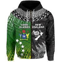 Custom Cook Islands Pattern and New Zealand Kiwi Zip Hoodie LT13 - Polynesian Pride