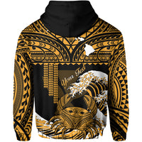 Custom Hawaii Hoodie Kakau Polynesian Crab With Waves Ver.02 LT14 - Polynesian Pride
