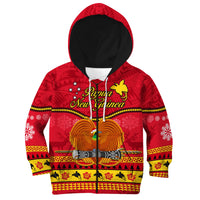 Papua New Guinea Christmas Hoodie KID Bird Of Paradise Bikpela Hamamas Blong Dispela Krismas LT14 - Polynesian Pride