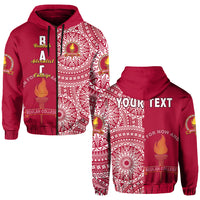 Custom Beulah Tonga College Hoodie Tongan Ngatu Pattern LT14 Zip Hoodie Maroon - Polynesian Pride