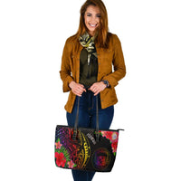 Hawaii Leather Tote - Tropical Hippie Style - Polynesian Pride