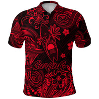 Custom Hawaii Surfing Polynesian Polo Shirt Unique Style Red LT8 - Polynesian Pride