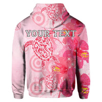 Custom Hawaii Turtle Hibiscus Vintage Pink Hoodie - Polynesian Pride