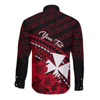 Wallis et Futuna Personalised Long Sleeve Button Shirt Tapa Hibiscus Vibes LT7 - Polynesian Pride