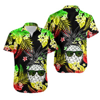 Hawaii Summer Colorful Pineapple Matching Dress and Hawaiian Shirt Reggage LT6 - Polynesian Pride