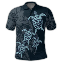 Hawaiian Hibiscus Plumeria Sea Turtle Polynesian Polo Shirt - Polynesian Pride