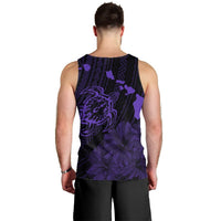Hawaiian Hibiscus Sea Turtle Swim Polynesian Tank Top - Purple - AH - Polynesian Pride