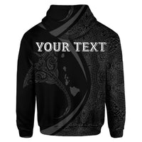 Custom Hawaiian Map Manta Ray Polynesian Hoodie Gray Circle Style - Polynesian Pride