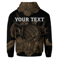 Custom Hawaiian Map Turtle Hibiscus Polynesian Hoodie Gold - Polynesian Pride