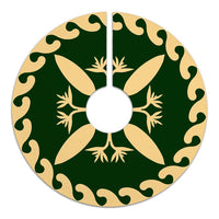 Hawaiian Pattern Strelitzia Flower Polynesian Tree Skirt - Green Beige - AH - Polynesian Pride