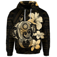 Custom Hibiscus Plumeria Mix Polynesian Turtle Hoodie - Polynesian Pride