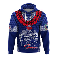 Custom Toa Samoa Hoodie - Ulafala Style Samoa Warriors LT7 Pullover Hoodie Blue - Polynesian Pride