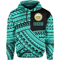 Polynesian Protect Mauna Kea Kanaka Maoli Hawaii Hoodie Turquoise Quarter Style - Polynesian Pride