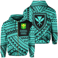 Polynesian Protect Mauna Kea Kanaka Maoli Hawaii Zip Hoodie Turquoise Quarter Style Unisex Turquoise - Polynesian Pride