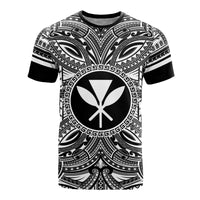 Kanaka Maoli All T Shirt Kanaka Maoli Coat Of Arms Polynesian White Black Unisex Black - Polynesian Pride