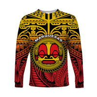 Marquesas Islands Long Sleeve Shirt Mata Tiki Polynesian Pattern LT13 Unisex Yellow - Polynesian Pride