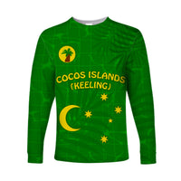 (Custom Text and Number) Cocos (Keeling) Islands Long Sleeve Shirt Proud Flag Unique LT13 - Polynesian Pride