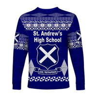 St. Andrew's High School Long Sleeve Shirt Simple Tongan Kupesi LT8 - Polynesian Pride