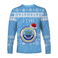 Federated States of Micronesia Christmas Long Sleeve Shirt Simple Style - FSM Seal LT8 - Polynesian Pride