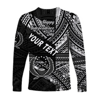 (Custom Personalised) FSM Pohnpei Long Sleeve Shirts Happy Independence Day Original Vibes - Black LT8 - Polynesian Pride