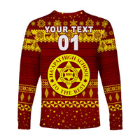 (Custom Personalised) Ha'apai High School Christmas Long Sleeve Shirt Simple Style LT8 - Polynesian Pride