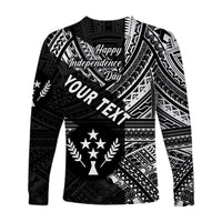 (Custom Personalised) FSM Kosrae Long Sleeve Shirts Happy Independence Day Original Vibes - Black LT8 - Polynesian Pride