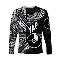 (Custom Personalised) FSM Yap Long Sleeve Shirts Happy Independence Day Original Vibes - Black LT8 - Polynesian Pride