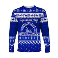 Tapunisiliva College Christmas Long Sleeve Shirt Simple Style LT8 Unisex Blue - Polynesian Pride