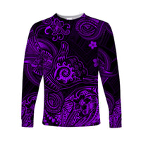 (Custom Personalised) Hawaii Shaka Polynesian Long Sleeve Shirt Unique Style - Purple LT8 - Polynesian Pride