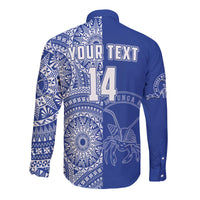 (Custom Text And Number) Tupou Tonga College Long Sleeve Button Shirt Class Of Year Tongan Ngatu Pattern LT14 - Polynesian Pride