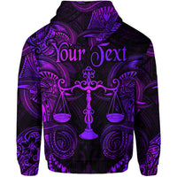 Custom Libra Zodiac Polynesian Zip Hoodie Unique Style Purple LT8 - Polynesian Pride