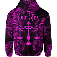 Custom Libra Zodiac Polynesian Hoodie Unique Style Pink LT8 - Polynesian Pride