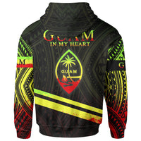 Guam Zip Hoodie In My Heart Style Reggae Polynesian Patterns - Polynesian Pride