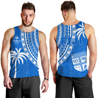 Fiji Rugby Sevens Men Tank Top Fijian 7s Tapa Polynesian Blue Ver.01 LT13 Blue - Polynesian Pride