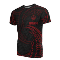 Guam Polynesian T Shirt Red Tribal Wave Unisex Red - Polynesian Pride