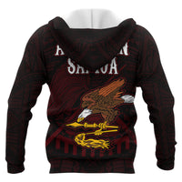 American Samoa Polynesian ll Over Hoodie Red Eagle - Polynesian Pride