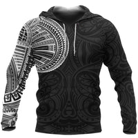 Samoa Tribal Hoodie - Maori Tattoo Roman Reigns Pullover Hoodie Black - Polynesian Pride